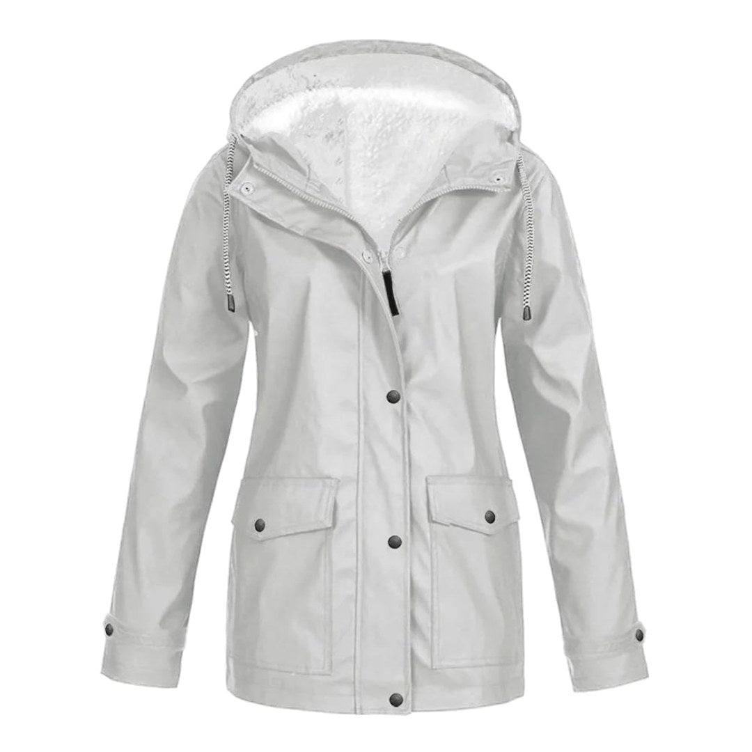 Judith | Damen winddichte Regenjacke mit Kapuze, leichter Herbstmantel | Nomadnts | Yellow