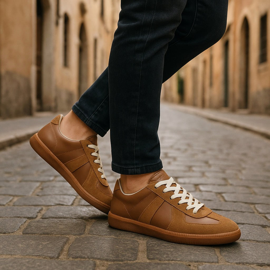 Julian | Herren Schnürschuhe mit rutschfestem Profil, Klassische Lace-Up Sneaker | Nomad NTS | Weiß