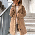 Juliette | Damen Oversized Teddy-Langmantel, Herbstmantel mit weicher Textur | Nomadnts | Beige