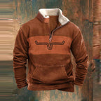 Kieran | Herren Fleece-Pullover mit halbem Reißverschluss im Western-Stil, sherpa-gefütterter Pullover | Nomadnts | Nomadnts