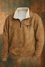 Kieran | Herren Fleece-Pullover mit halbem Reißverschluss im Western-Stil, sherpa-gefütterter Pullover | Nomadnts | Nomadnts