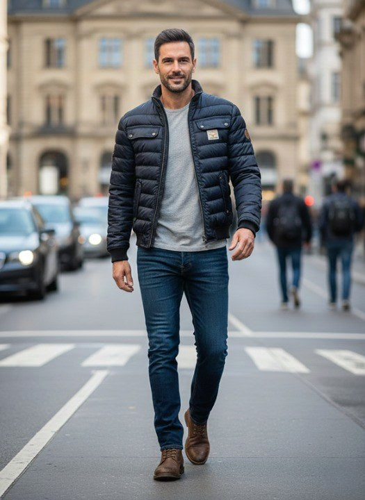 Konrad | Herrensteppjacke mit urbaner Eleganz, leichte Herrenjacke für Herbst | Nomad NTS