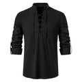 Konrad | Leinen-Hemd Herren mit Halsknoten-Detail, Boho Leinenhemd | Nomad NTS