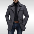 Kurt | Herrenwollmantel mit strukturiertem Schnitt, Eleganter Wollmantel für Herbst | Nomad NTS | Grey