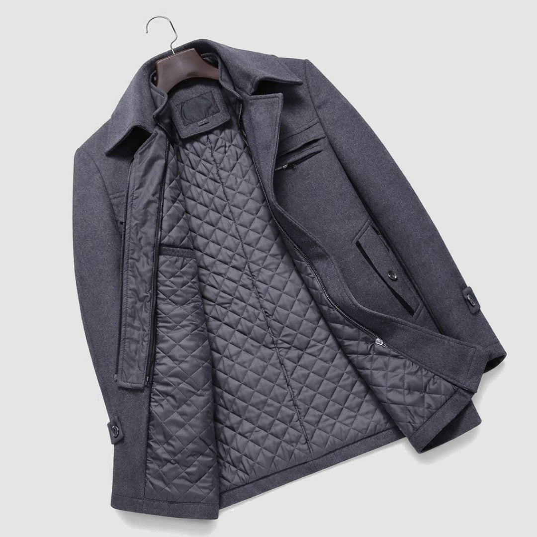Kurt | Herrenwollmantel mit strukturiertem Schnitt, Eleganter Wollmantel für Herbst | Nomad NTS