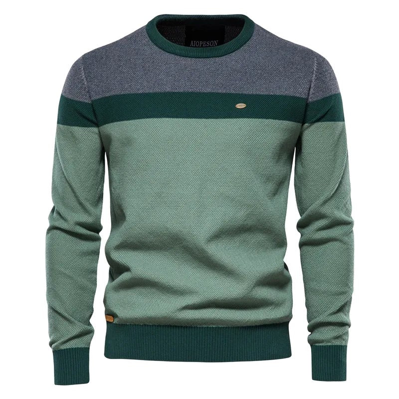 Lars | Herren Pullover mit klassischem Schnitt, Softer Baumwoll-Pullover | Nomad NTS | Groen