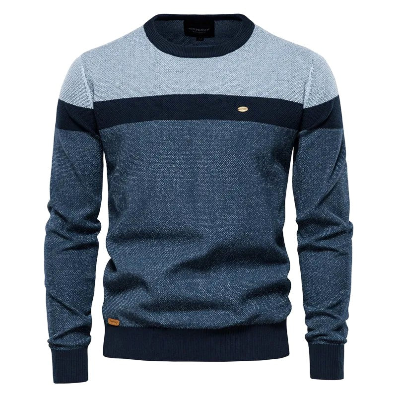 Lars | Herren Pullover mit klassischem Schnitt, Softer Baumwoll-Pullover | Nomad NTS | Blauw