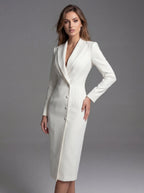Laurine | Damen tailliert geschnittenes Blazer-Midikleid, strukturiertes Midikleid | Nomadnts | Nomadnts