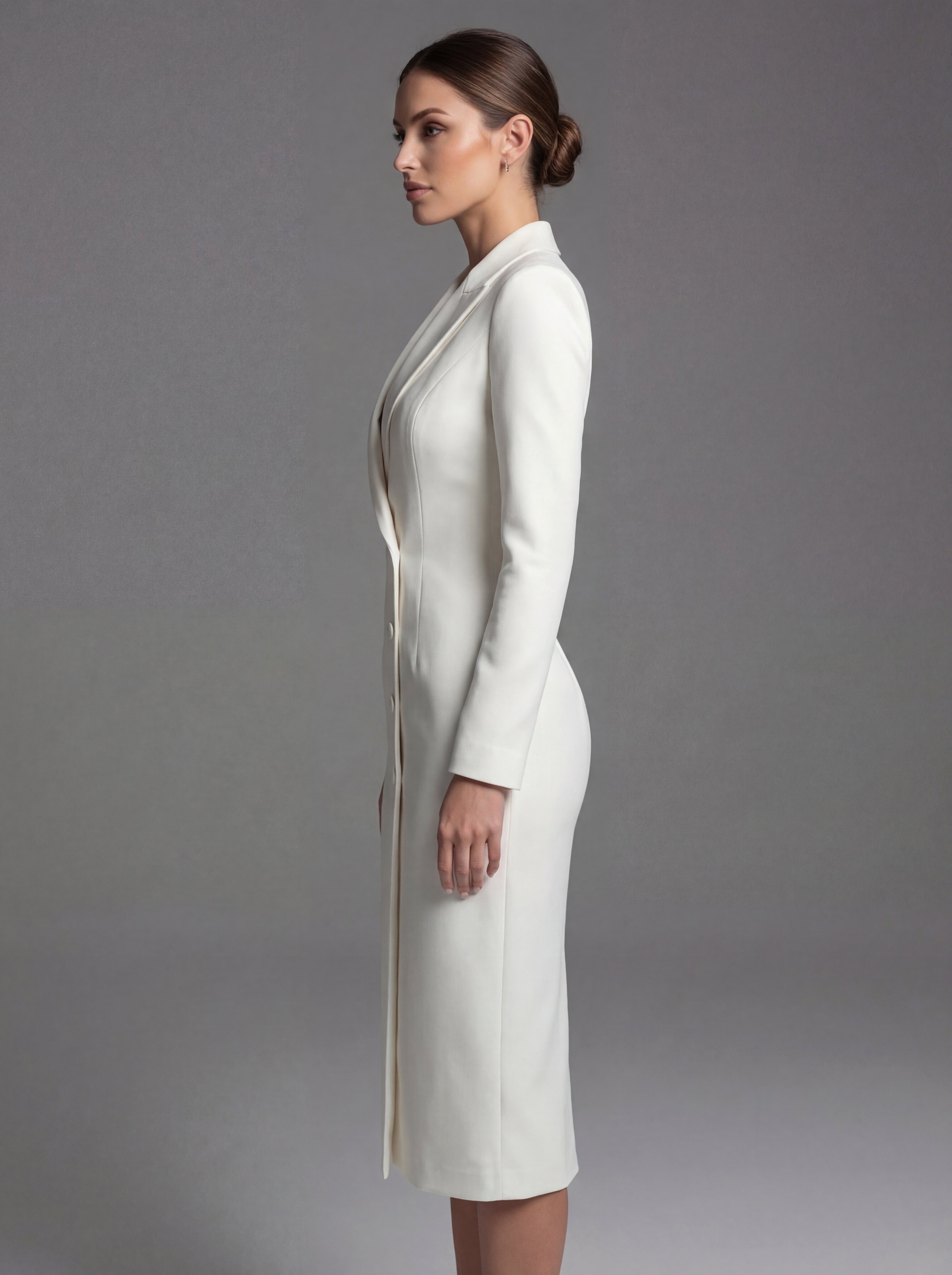Laurine | Damen tailliert geschnittenes Blazer-Midikleid, strukturiertes Midikleid | Nomadnts | Nomadnts