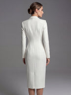 Laurine | Damen tailliert geschnittenes Blazer-Midikleid, strukturiertes Midikleid | Nomadnts | Nomadnts