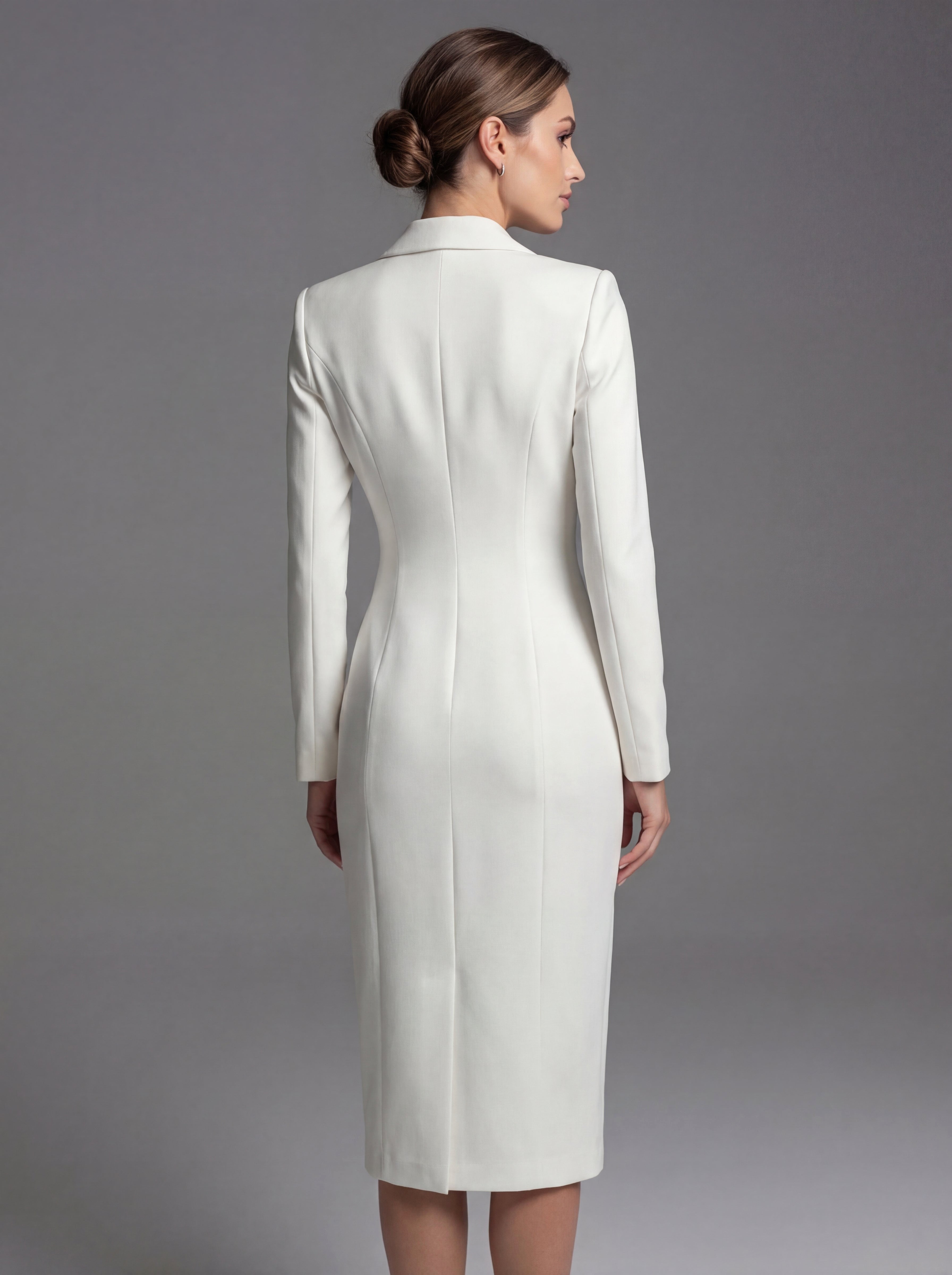 Laurine | Damen tailliert geschnittenes Blazer-Midikleid, strukturiertes Midikleid | Nomadnts | Nomadnts