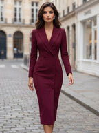 Laurine | Damen tailliert geschnittenes Blazer-Midikleid, strukturiertes Midikleid | Nomadnts | Nomadnts