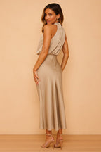 Lena | Damen Midikleid mit drapiertem Ausschnitt, elegantes Anlasskleid | Nomadnts | Nomadnts