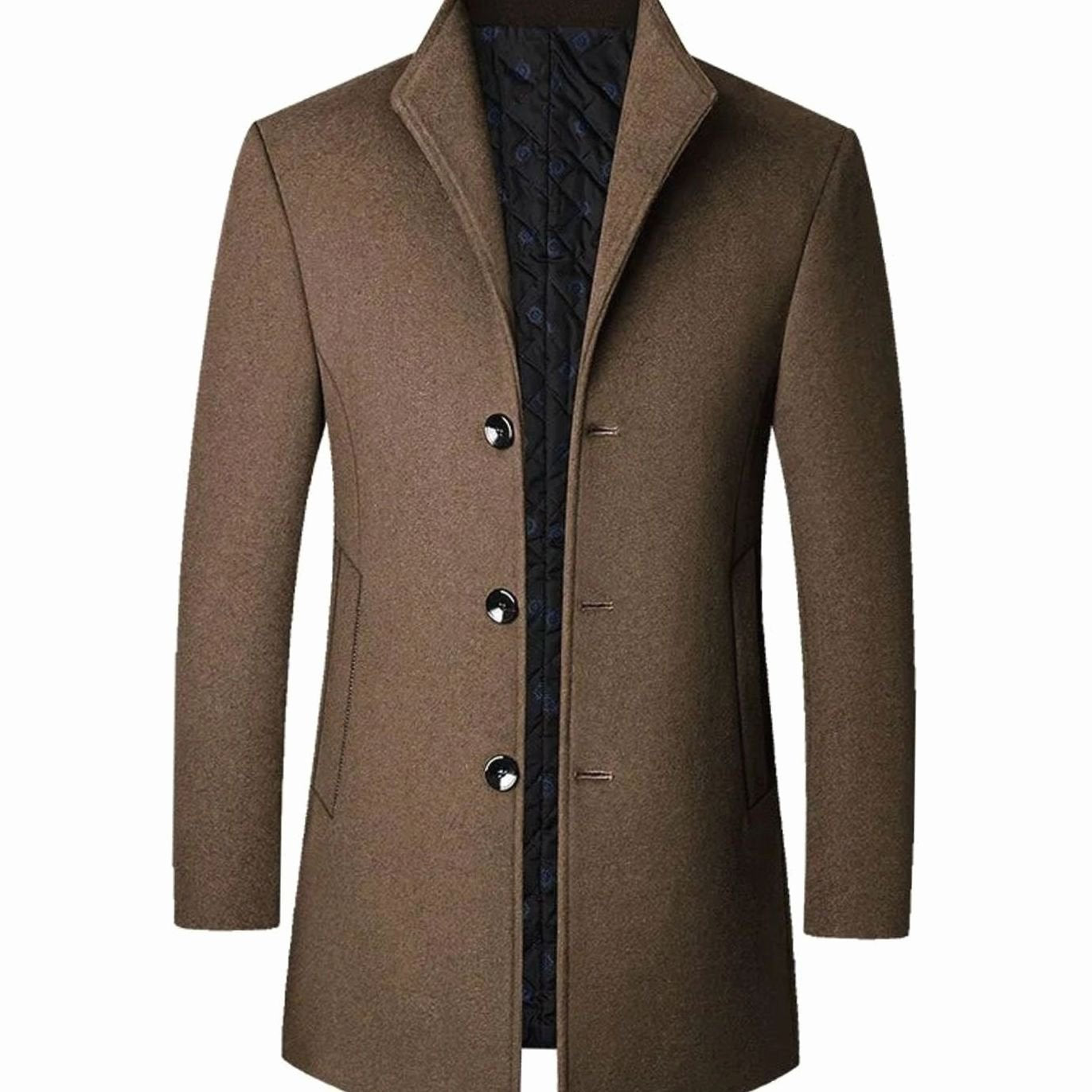 Leopold | Herren-Wollmantel mit Tailored-Schnitt, Eleganter Übergangsmantel | Nomad NTS | Brown