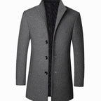 Leopold | Herren-Wollmantel mit Tailored-Schnitt, Eleganter Übergangsmantel | Nomad NTS | Grey