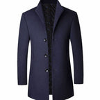Leopold | Herren-Wollmantel mit Tailored-Schnitt, Eleganter Übergangsmantel | Nomad NTS | Navy Blue
