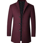 Leopold | Herren-Wollmantel mit Tailored-Schnitt, Eleganter Übergangsmantel | Nomad NTS | Burgundy