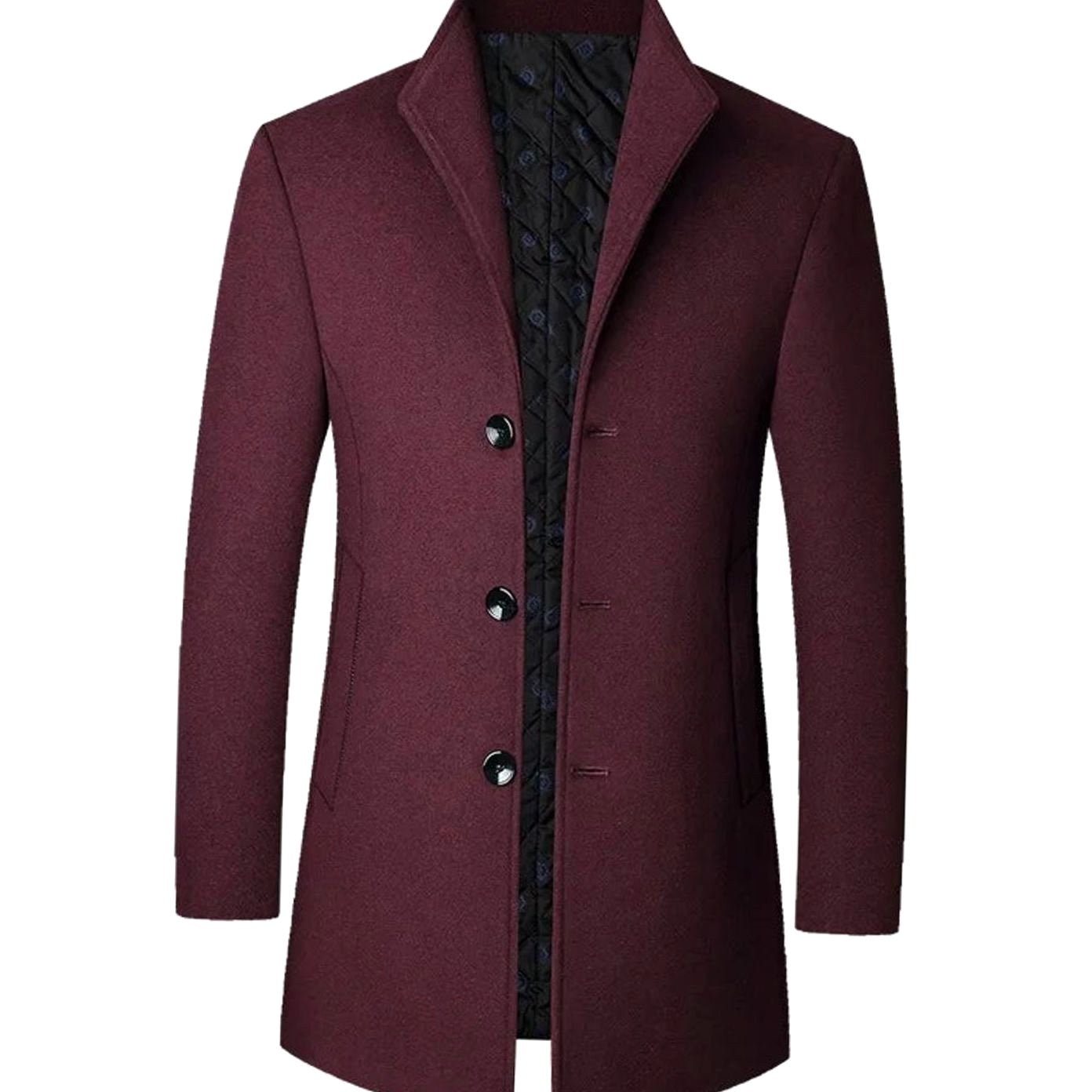 Leopold | Herren-Wollmantel mit Tailored-Schnitt, Eleganter Übergangsmantel | Nomad NTS | Burgundy