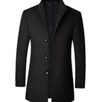 Leopold | Herren-Wollmantel mit Tailored-Schnitt, Eleganter Übergangsmantel | Nomad NTS | Black