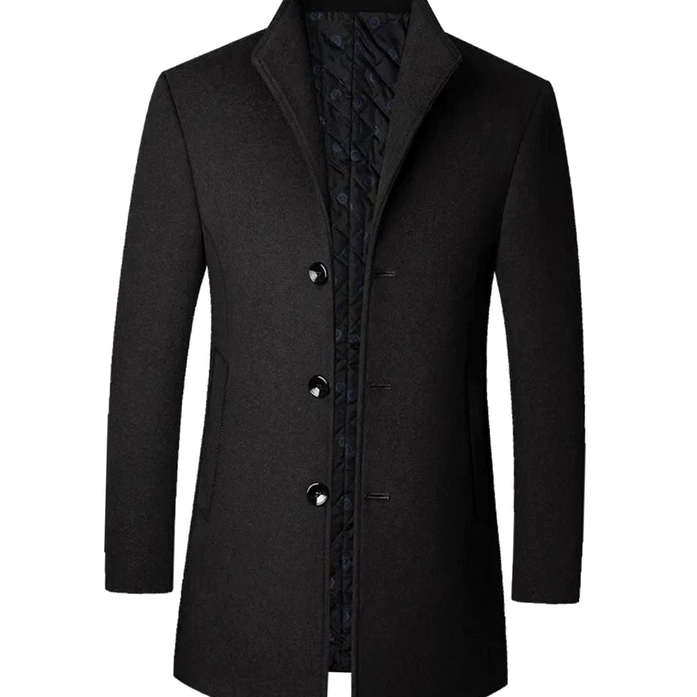 Leopold | Herren-Wollmantel mit Tailored-Schnitt, Eleganter Übergangsmantel | Nomad NTS | Black