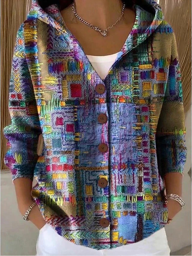 Loane | Damen Cardigan mit Knopfleiste und Kapuze, warmer Alltagspullover | Nomadnts | Nomadnts