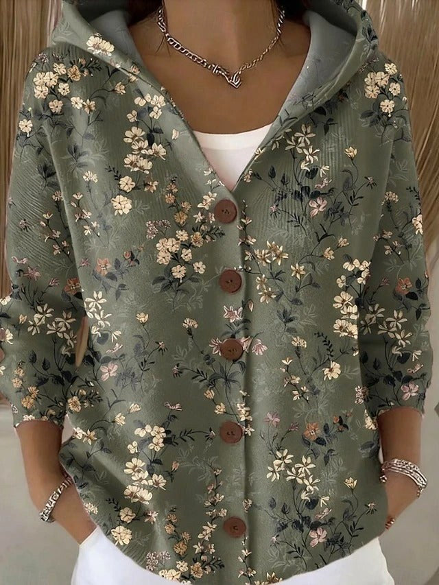 Loane | Damen Cardigan mit Knopfleiste und Kapuze, warmer Alltagspullover | Nomadnts | Nomadnts