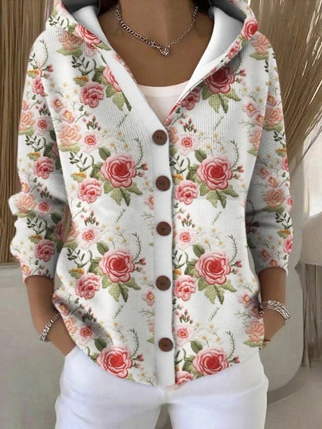 Loane | Damen Cardigan mit Knopfleiste und Kapuze, warmer Alltagspullover | Nomadnts | Nomadnts