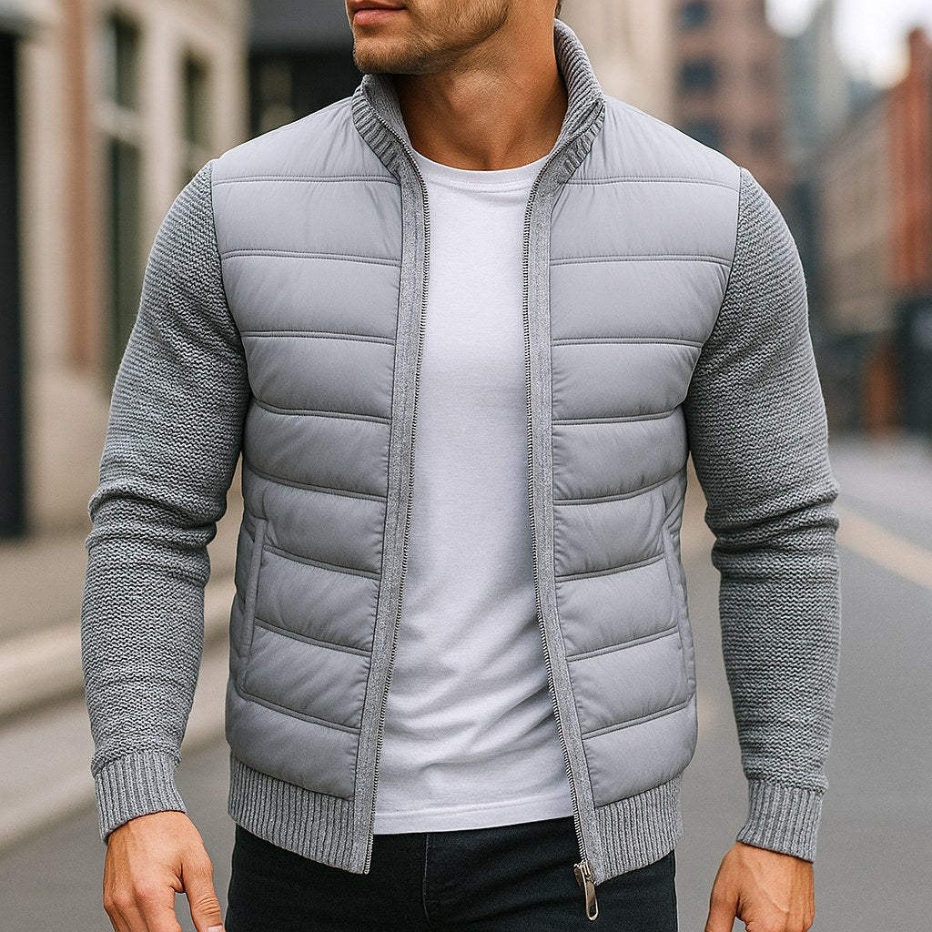 Logan | Herren-Steppjacke mit Wattierung, strukturierte Alltagsjacke | Nomadnts | Hellgrau