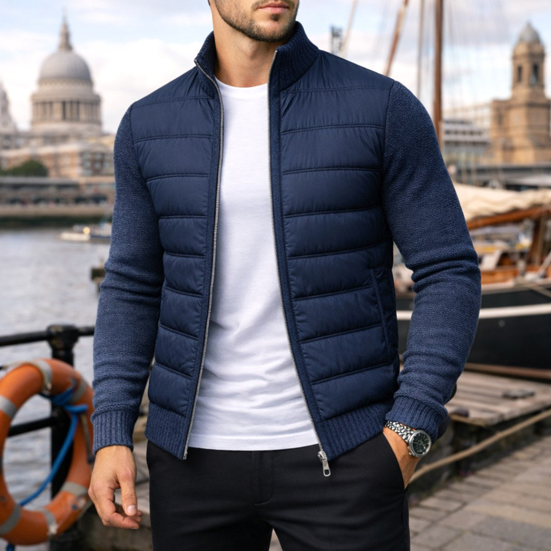 Logan | Herren-Steppjacke mit Wattierung, strukturierte Alltagsjacke | Nomadnts | Marineblau
