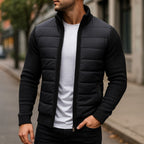 Logan | Herren-Steppjacke mit Wattierung, strukturierte Alltagsjacke | Nomadnts | Schwarz