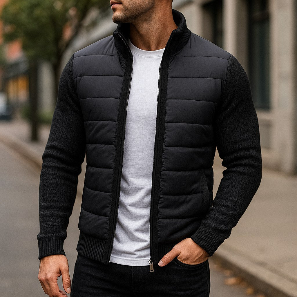 Logan | Herren-Steppjacke mit Wattierung, strukturierte Alltagsjacke | Nomadnts | Schwarz