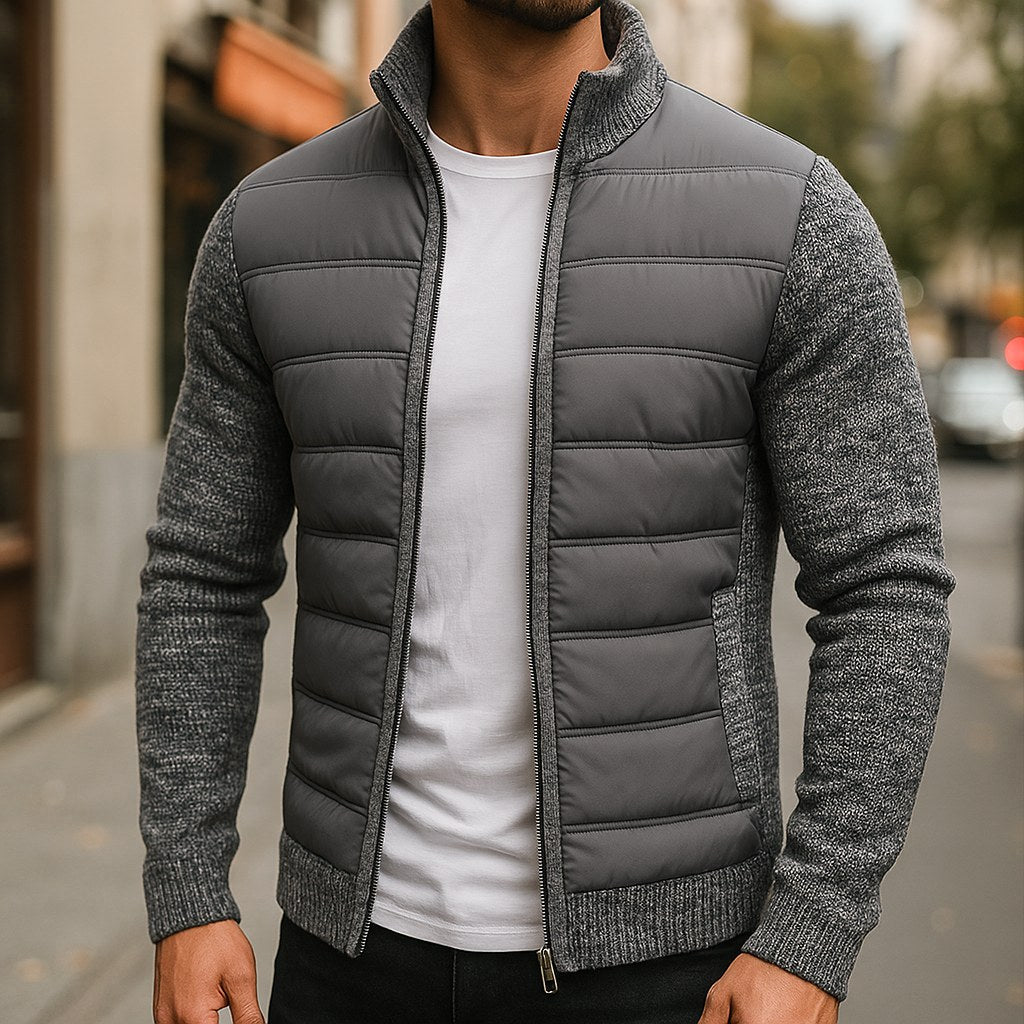 Logan | Herren-Steppjacke mit Wattierung, strukturierte Alltagsjacke | Nomadnts | Dunkelgrau