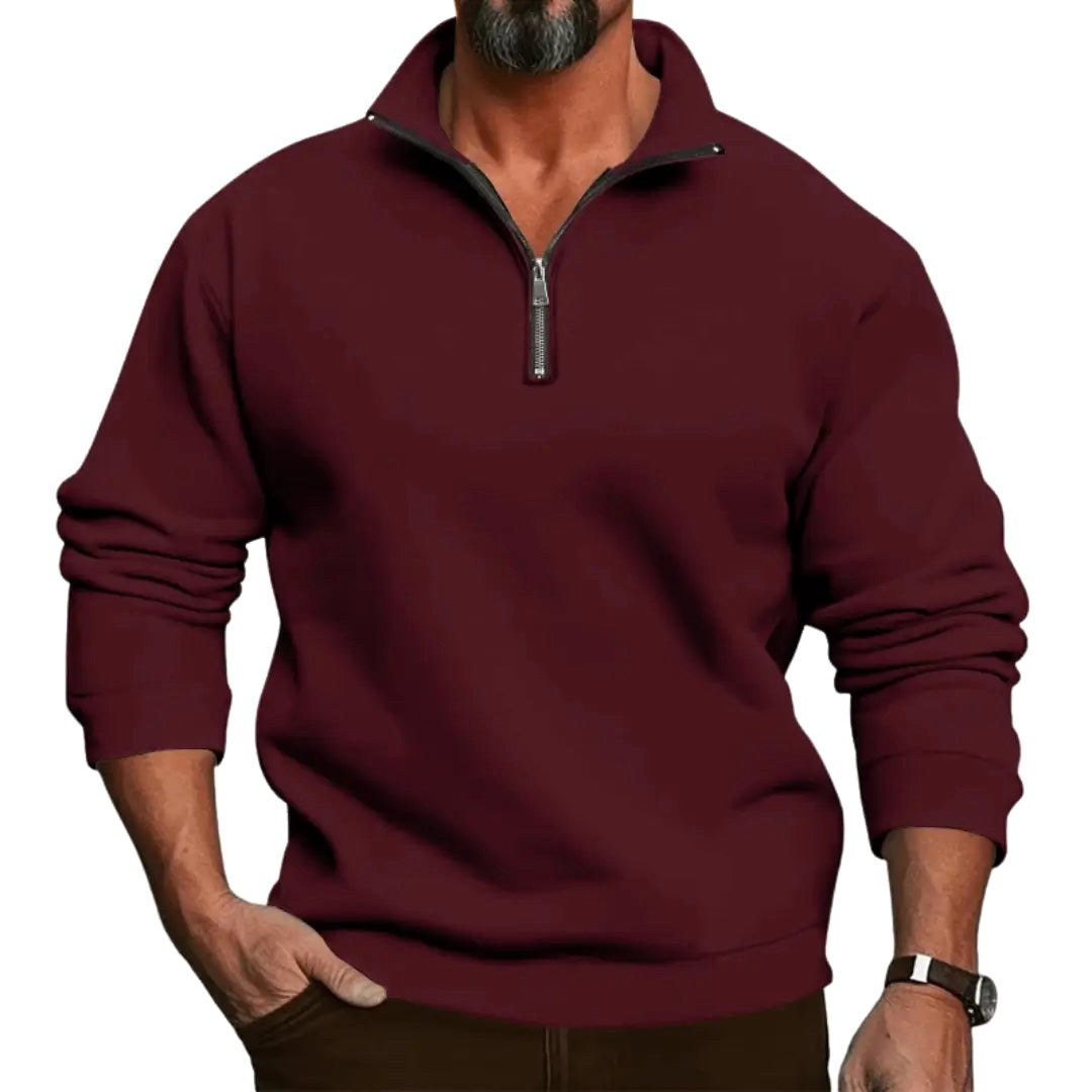 Lorenz | Herren-Pullover mit Reißverschluss, Leichter Strickpullover | Nomad NTS | Khaki