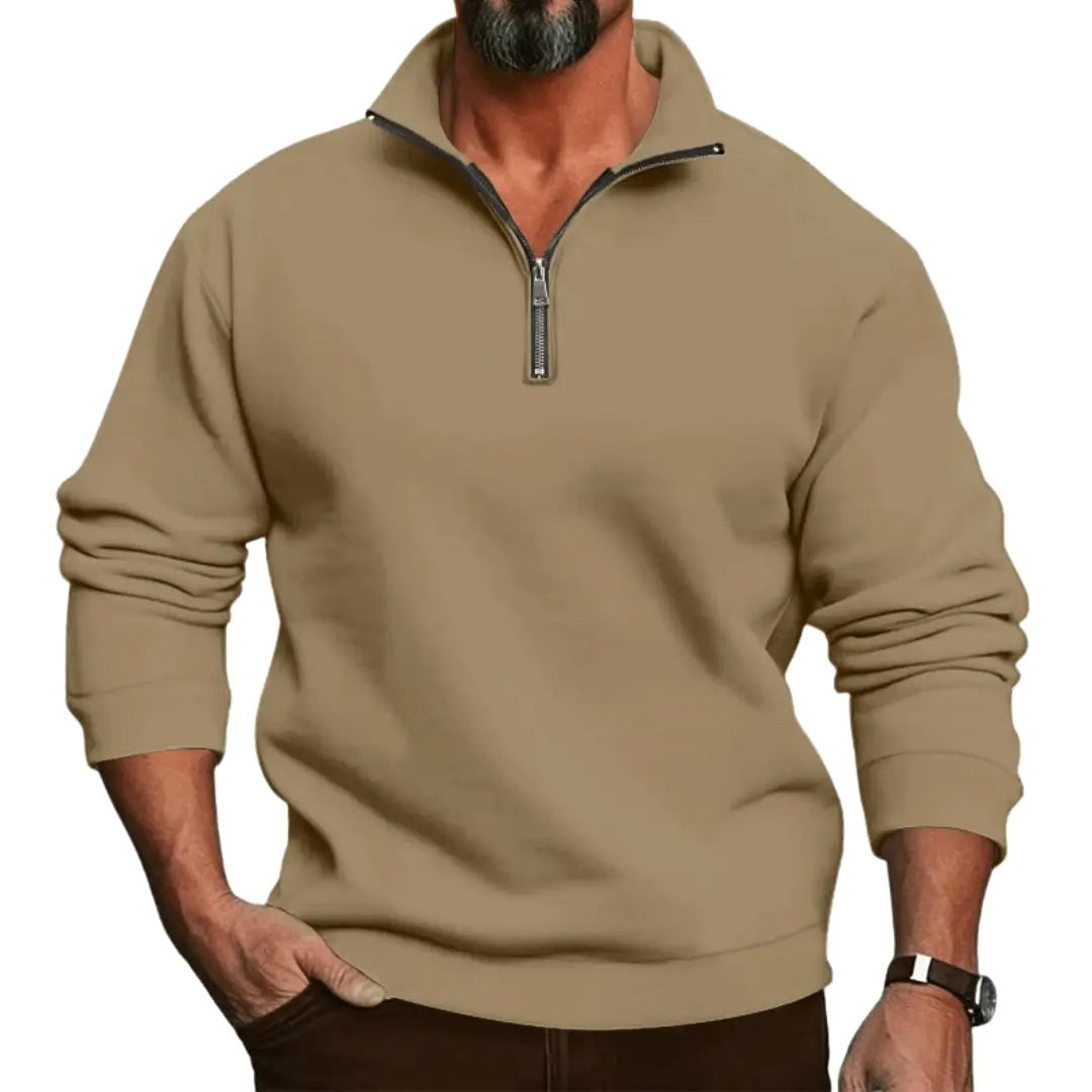 Lorenz | Herren-Pullover mit Reißverschluss, Leichter Strickpullover | Nomad NTS | White