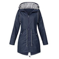 Lorraine | Damen leichter Regenmantel mit Kapuze, wasserabweisender, winddichter Mantel | Nomadnts | Navy Blue