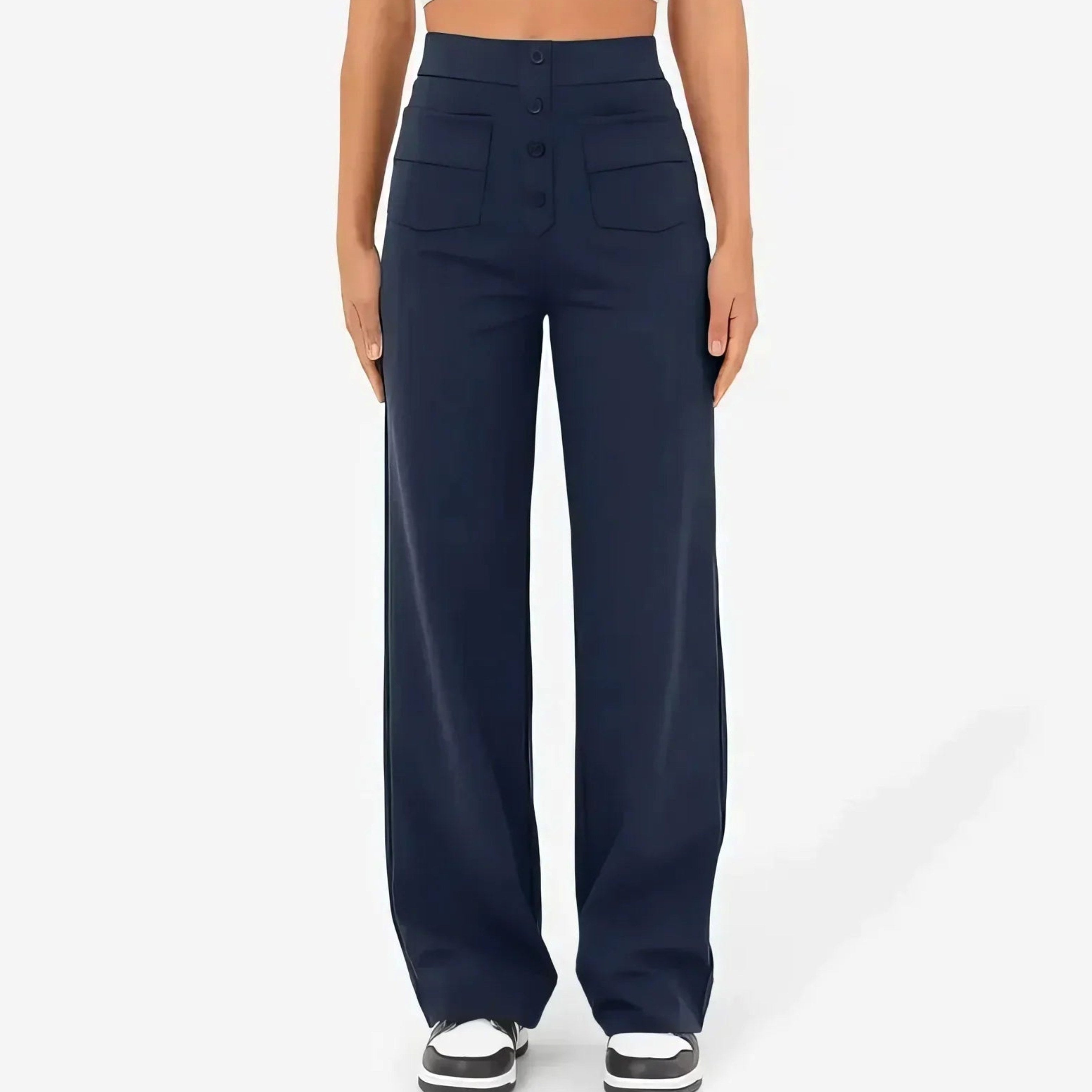 Lottie | Damen Stretch-Hose mit hoher Taille, bequeme Alltagshose | Nomadnts | Nomadnts