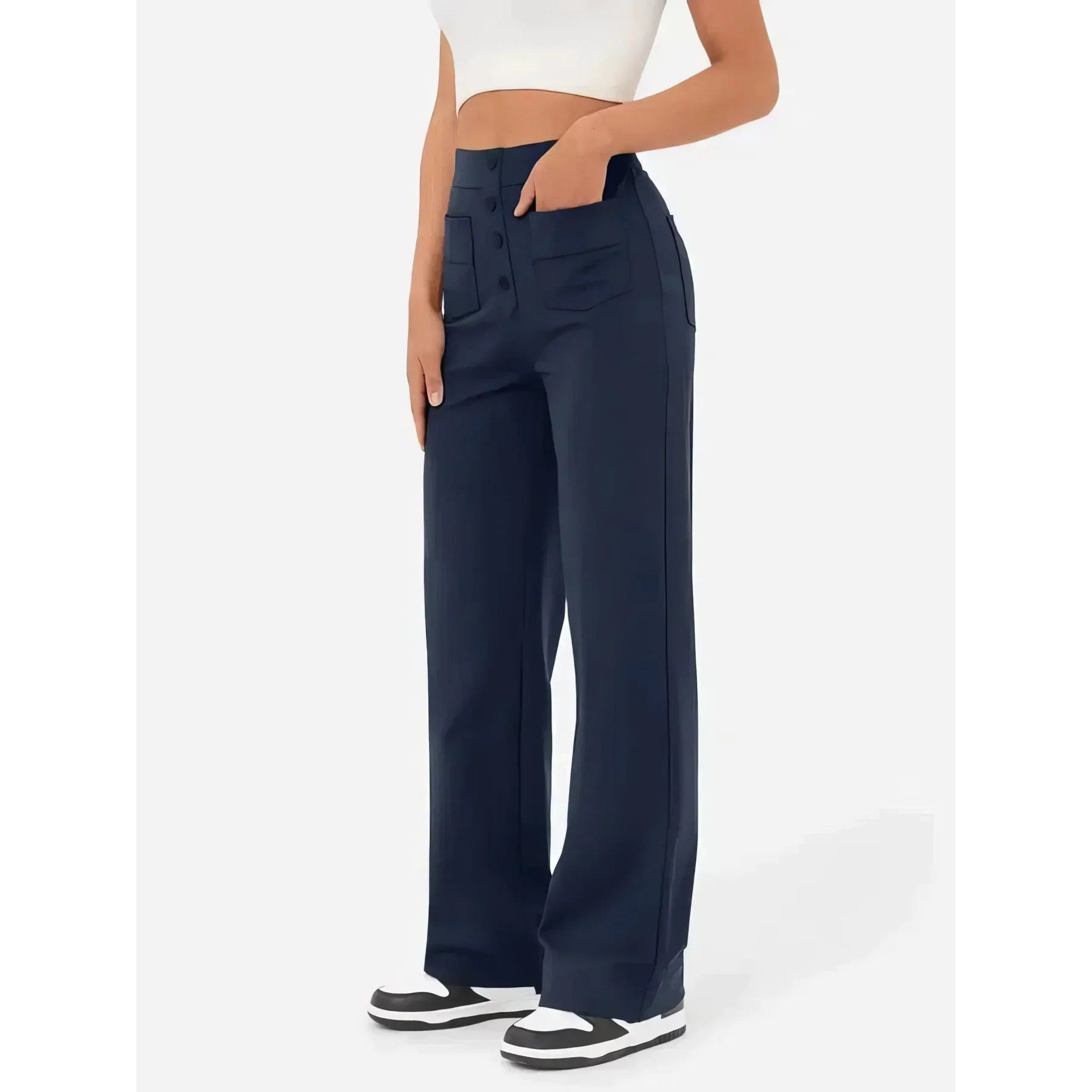 Lottie | Damen Stretch-Hose mit hoher Taille, bequeme Alltagshose | Nomadnts | Nomadnts