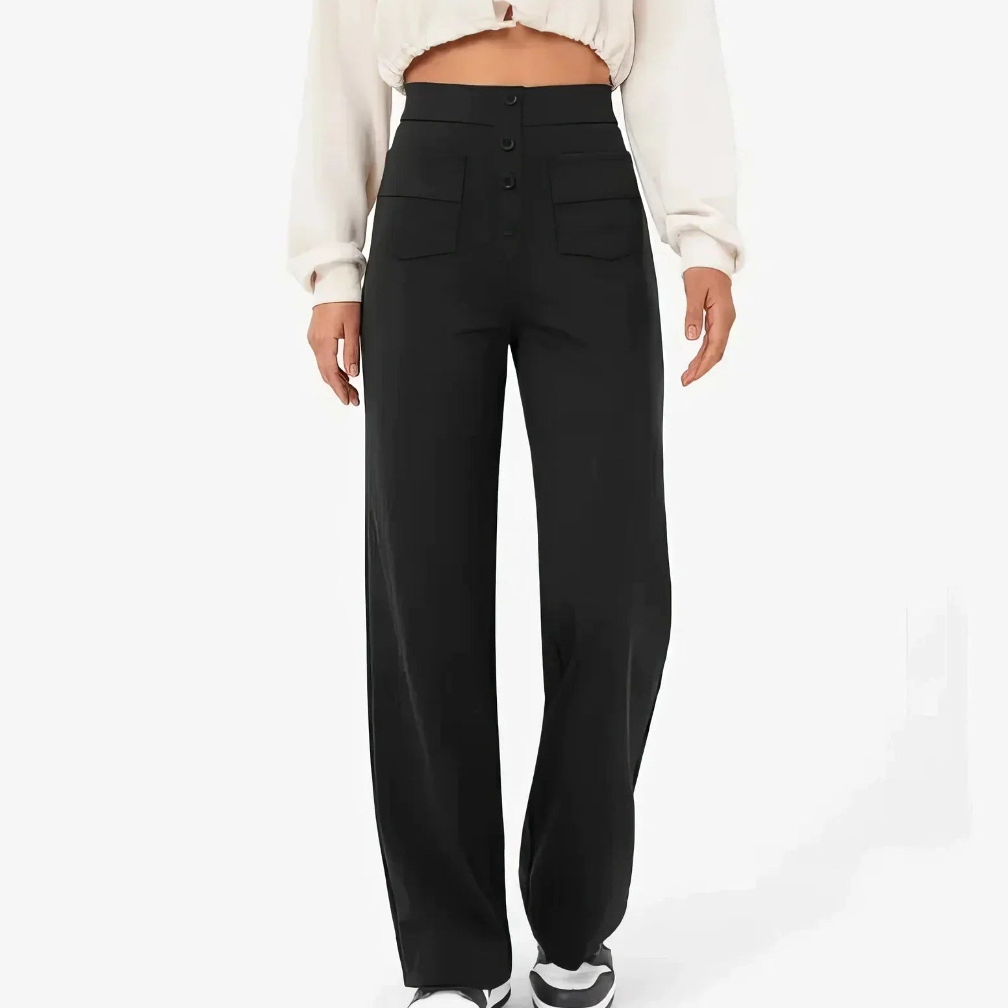 Lottie | Damen Stretch-Hose mit hoher Taille, bequeme Alltagshose | Nomadnts | Nomadnts