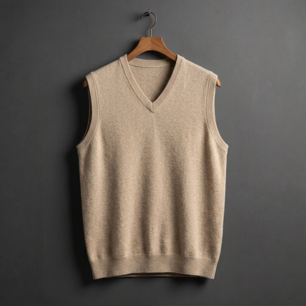 Louis | Herren Kaschmirmix-Weste mit V-Ausschnitt, Lagenlook-Pullover | Nomadnts | Nomadnts