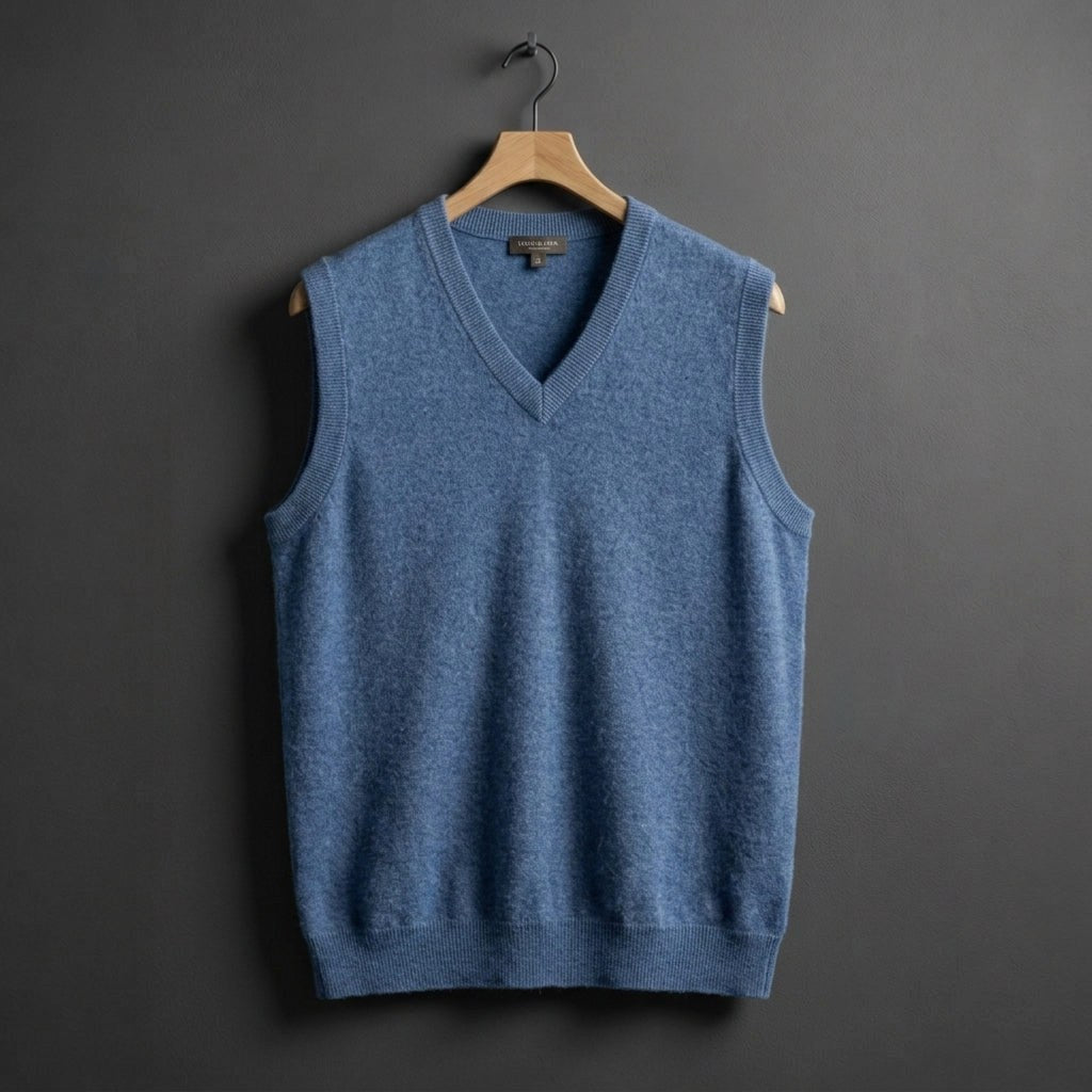 Louis | Herren Kaschmirmix-Weste mit V-Ausschnitt, Lagenlook-Pullover | Nomadnts | Nomadnts