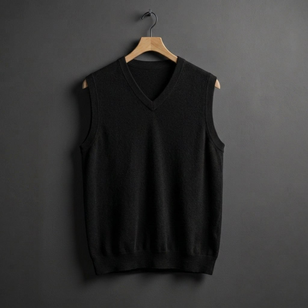 Louis | Herren Kaschmirmix-Weste mit V-Ausschnitt, Lagenlook-Pullover | Nomadnts | Nomadnts