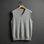 Louis | Herren Kaschmirmix-Weste mit V-Ausschnitt, Lagenlook-Pullover | Nomadnts | Nomadnts