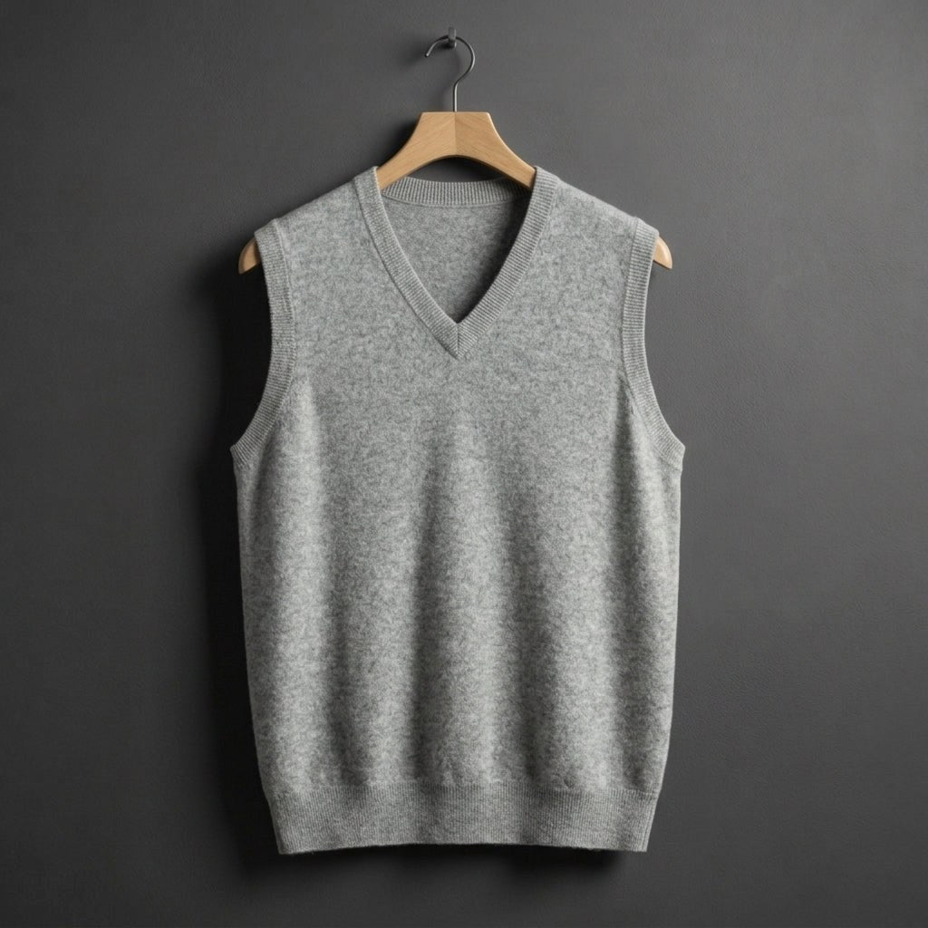 Louis | Herren Kaschmirmix-Weste mit V-Ausschnitt, Lagenlook-Pullover | Nomadnts | Nomadnts