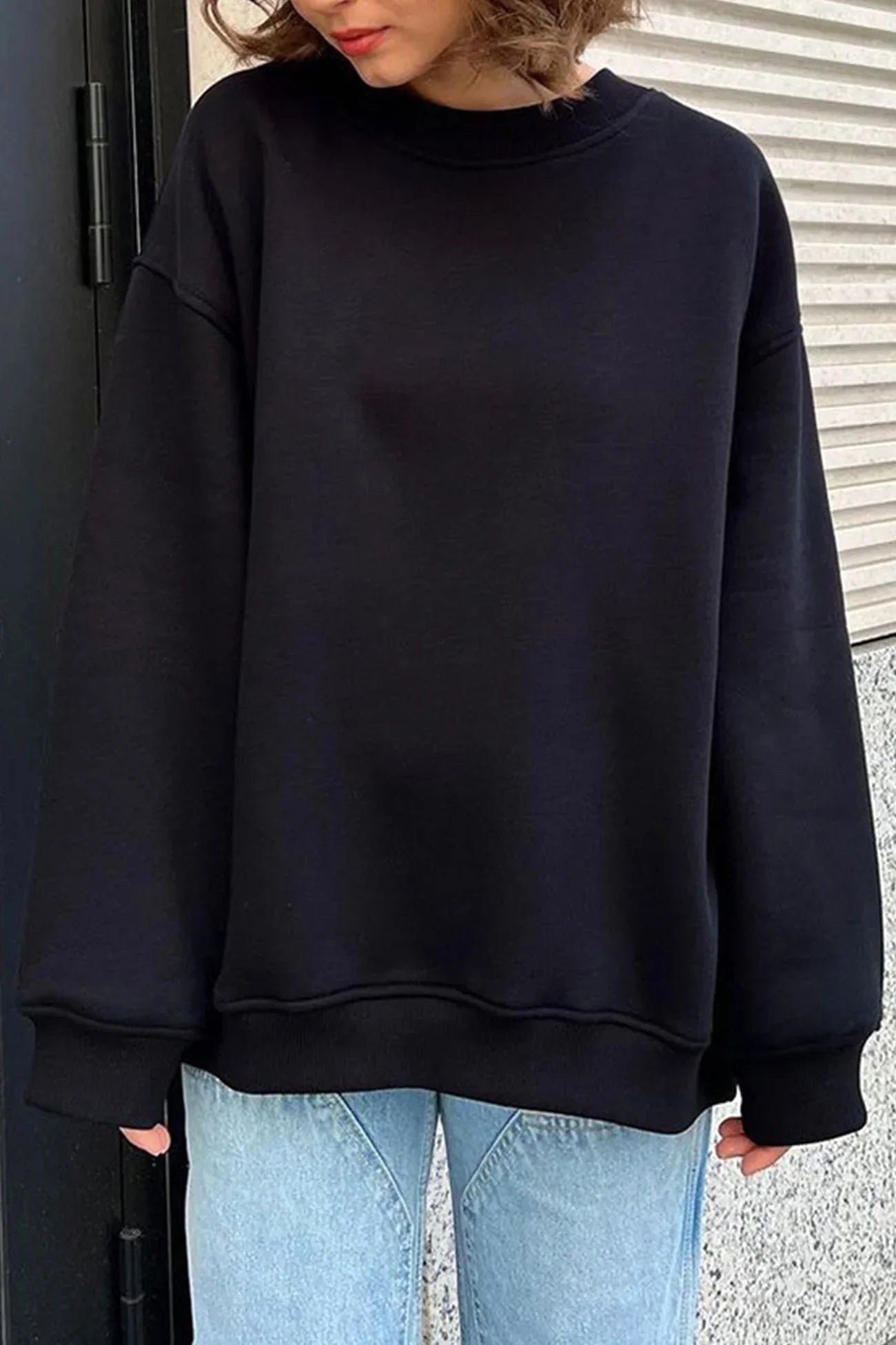 Lucienne | Damen Oversized Sweatshirt mit Rundhalsausschnitt, locker geschnittener Pullover | Nomadnts | Green