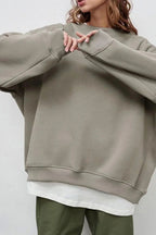 Lucienne | Damen Oversized Sweatshirt mit Rundhalsausschnitt, locker geschnittener Pullover | Nomadnts | Dark Grey