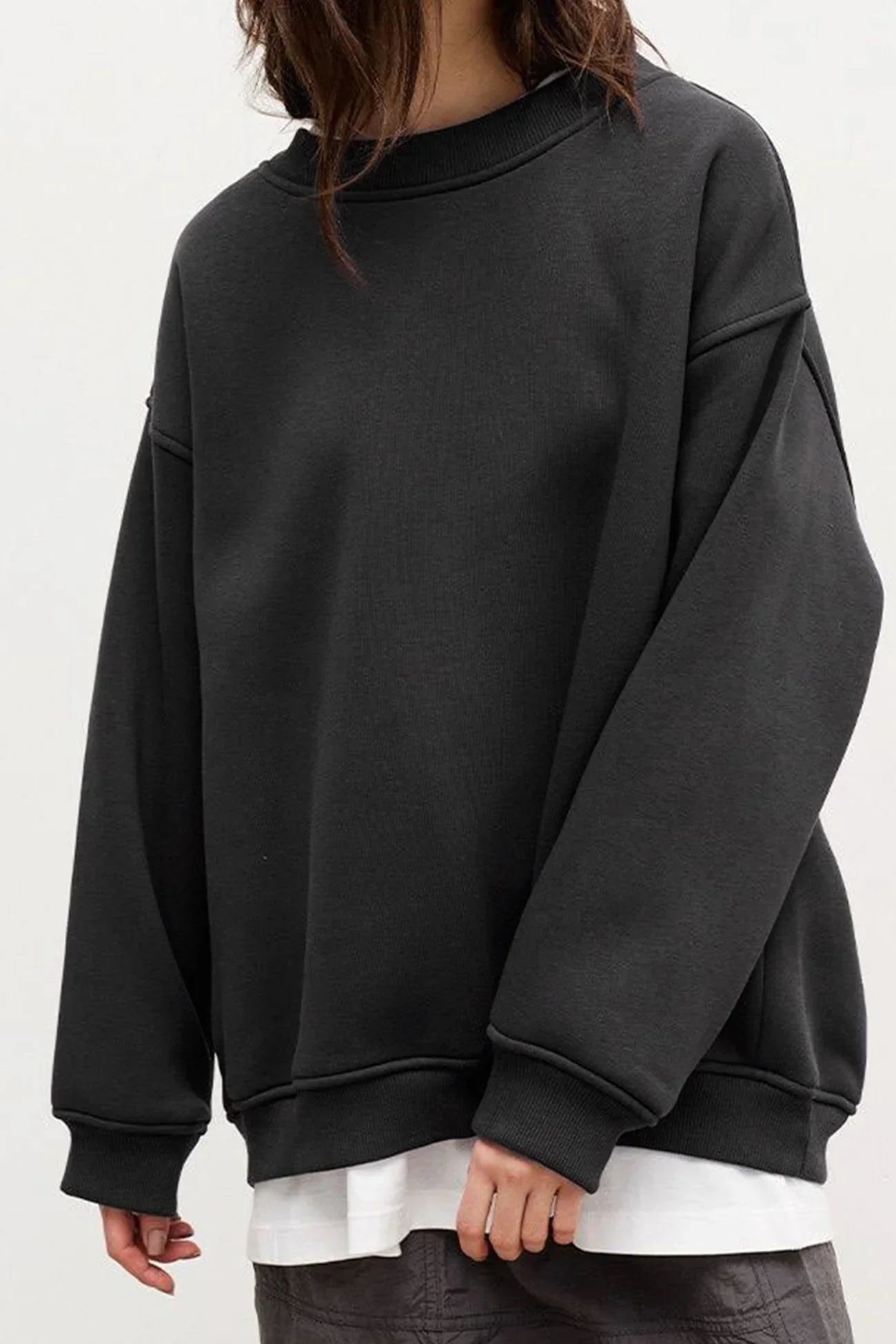 Lucienne | Damen Oversized Sweatshirt mit Rundhalsausschnitt, locker geschnittener Pullover | Nomadnts | Blue
