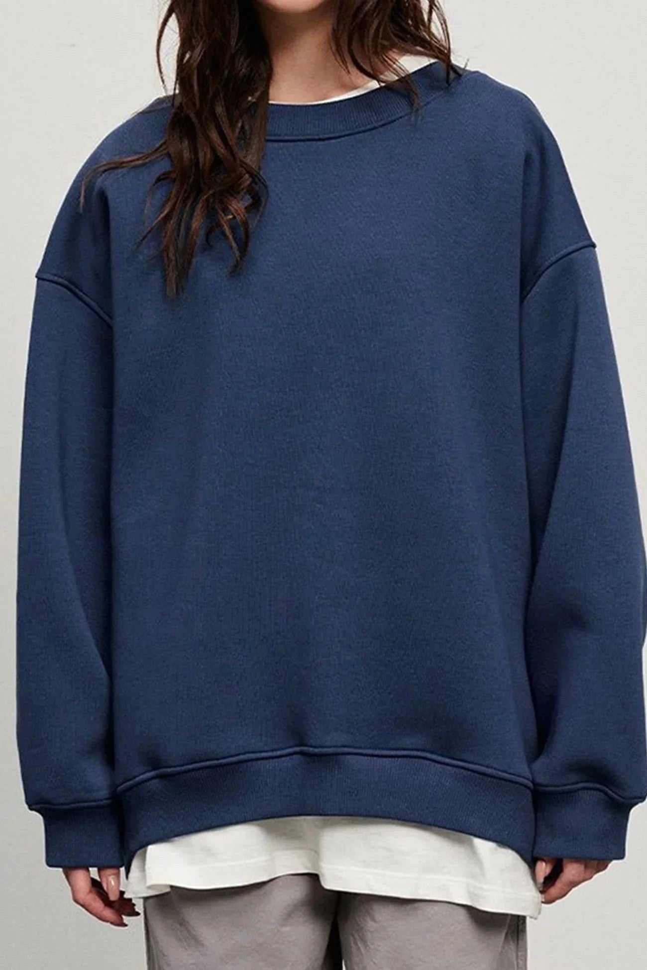 Lucienne | Damen Oversized Sweatshirt mit Rundhalsausschnitt, locker geschnittener Pullover | Nomadnts | Brown