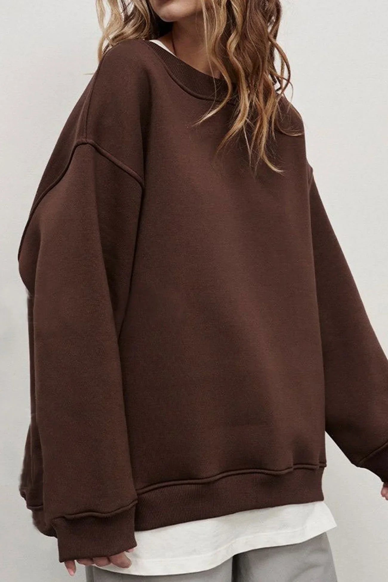 Lucienne | Damen Oversized Sweatshirt mit Rundhalsausschnitt, locker geschnittener Pullover | Nomadnts | Nomadnts