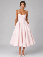 Lucy | Damen Corset-Midikleid mit vollem Rock und Herzausschnitt, Anlasskleid | Nomadnts | Pink