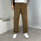 Ludwig | Herrenhose mit geradem Bein und Frontfalten, elegante Weitbeinhose | Nomad NTS | Schwarz